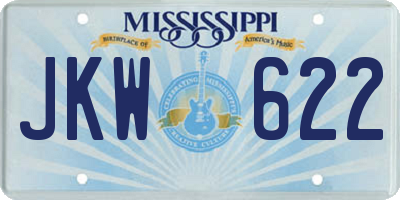 MS license plate JKW622