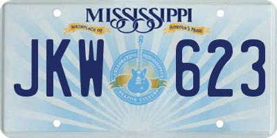 MS license plate JKW623