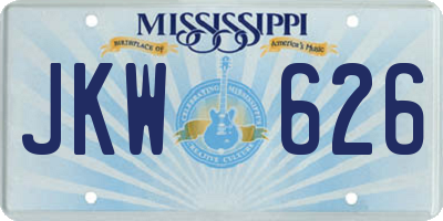 MS license plate JKW626
