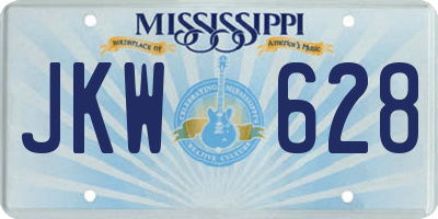 MS license plate JKW628