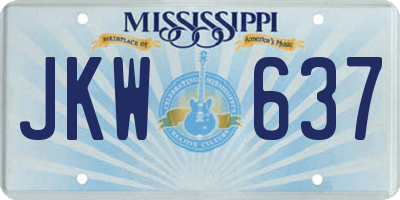 MS license plate JKW637