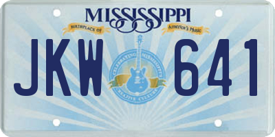 MS license plate JKW641