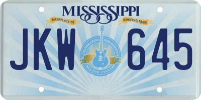 MS license plate JKW645