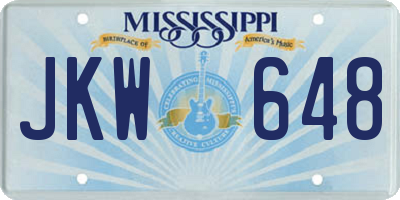 MS license plate JKW648