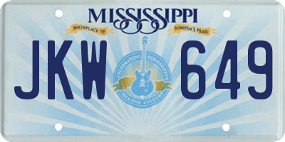 MS license plate JKW649