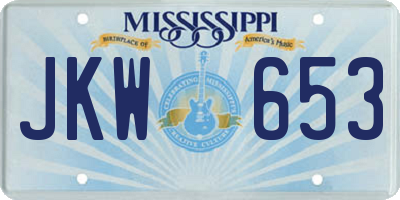 MS license plate JKW653