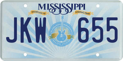 MS license plate JKW655
