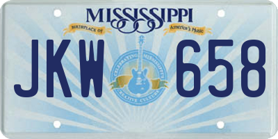 MS license plate JKW658