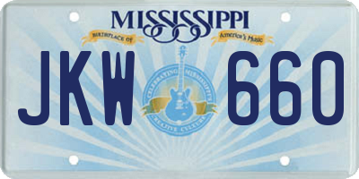 MS license plate JKW660