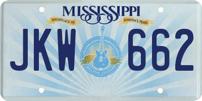 MS license plate JKW662
