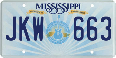 MS license plate JKW663