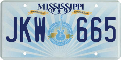 MS license plate JKW665
