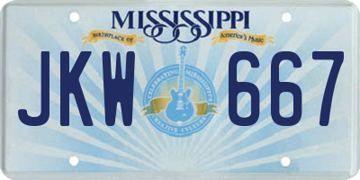 MS license plate JKW667