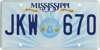 MS license plate JKW670