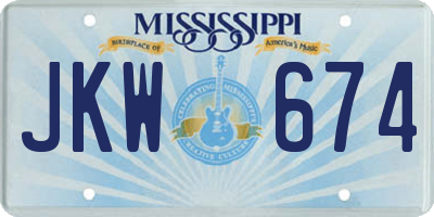 MS license plate JKW674