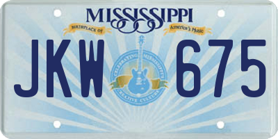 MS license plate JKW675