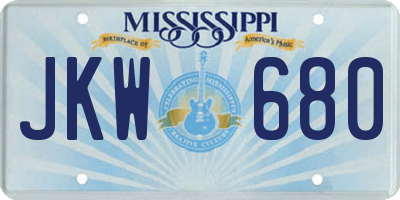 MS license plate JKW680