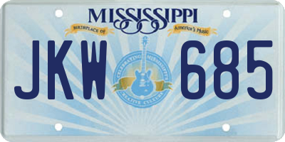 MS license plate JKW685