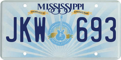 MS license plate JKW693