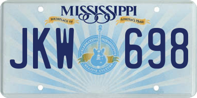 MS license plate JKW698