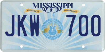 MS license plate JKW700