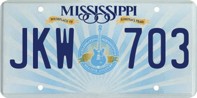 MS license plate JKW703