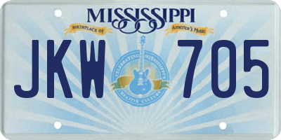 MS license plate JKW705