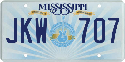 MS license plate JKW707