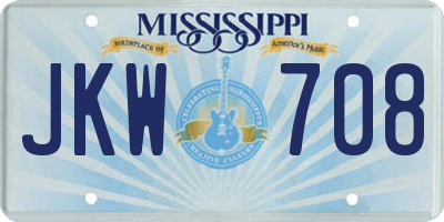 MS license plate JKW708