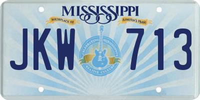 MS license plate JKW713
