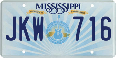 MS license plate JKW716