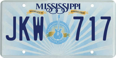 MS license plate JKW717