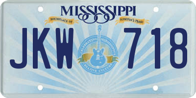 MS license plate JKW718