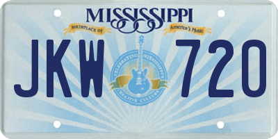 MS license plate JKW720