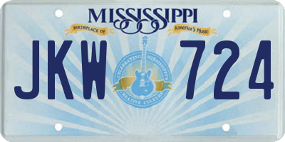 MS license plate JKW724