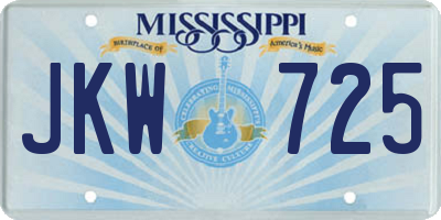 MS license plate JKW725