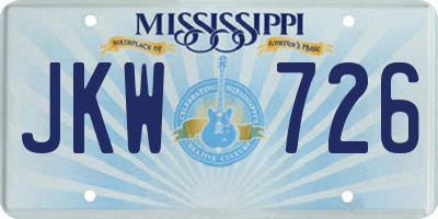 MS license plate JKW726