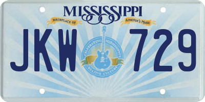 MS license plate JKW729
