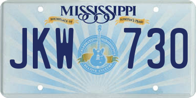MS license plate JKW730