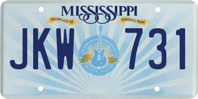 MS license plate JKW731