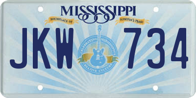 MS license plate JKW734