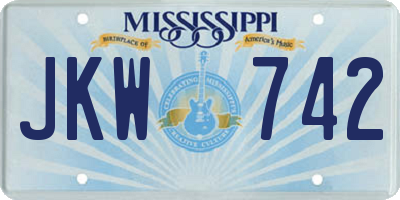 MS license plate JKW742