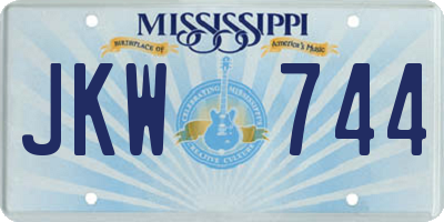 MS license plate JKW744