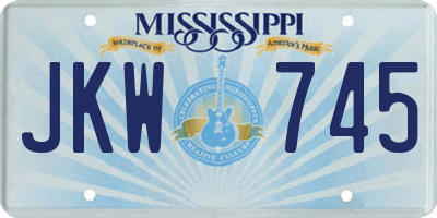 MS license plate JKW745