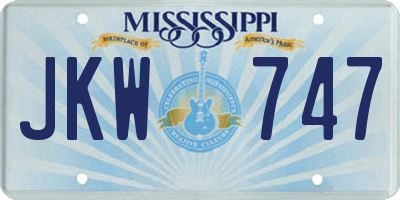 MS license plate JKW747