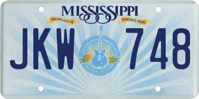 MS license plate JKW748