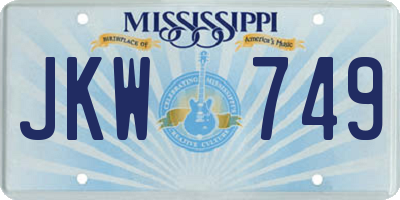 MS license plate JKW749