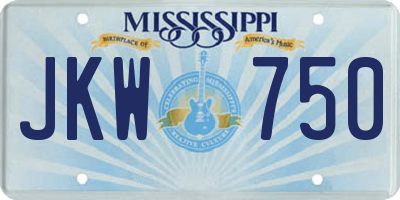 MS license plate JKW750