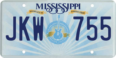 MS license plate JKW755