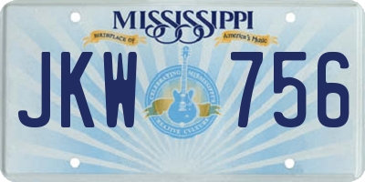 MS license plate JKW756